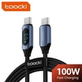 thumbnail image 2 of Toocki-Cable USB C de 100W para Samsung a 5A, pantalla Digital LED, Cable tipo C de alta velocidad para Xiaomi POCO Huawei, Cable de datos del cargador USB, 2 of 5
