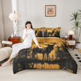 thumbnail image 4 of Homewish Wildlife Deer 2pcs Bedding Comforter Set For Kids Children Teens,Woodland Animal Twin Comforter Sets,Black Brown Breathable Bedding Set,Luxury Bedroom Decor,Reversible, 4 of 8