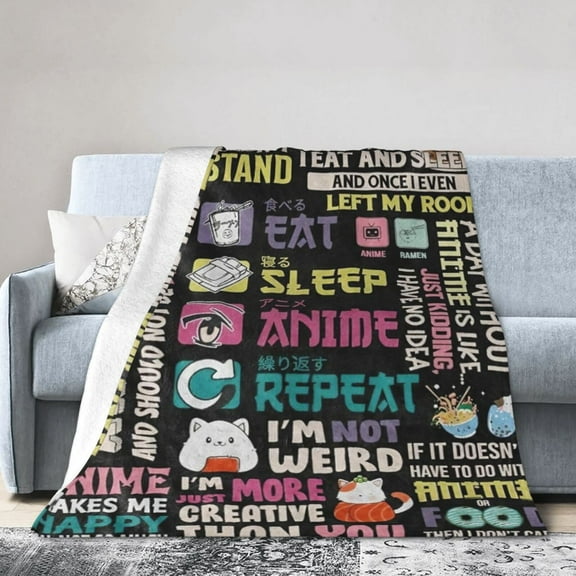 Anime Gifts Throw BlanketWomen - Birthday Kawaii Gifts for Anime Lovers 50x40