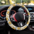 thumbnail image 3 of Uorisanigo Hibiscu Car Steering Wheel Protector Yellow Fuzzy Steering Wheel Cover for Winter Easy to Install Steering Wheel Cover for Most Vehicle Breathable Car Accessories Gift for Birthday, 3 of 8