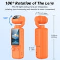 thumbnail image 4 of W & O Q7 Rotating Lens 2.5K 100 MP Action Video Camera with Memory Card, Orange, 4 of 9