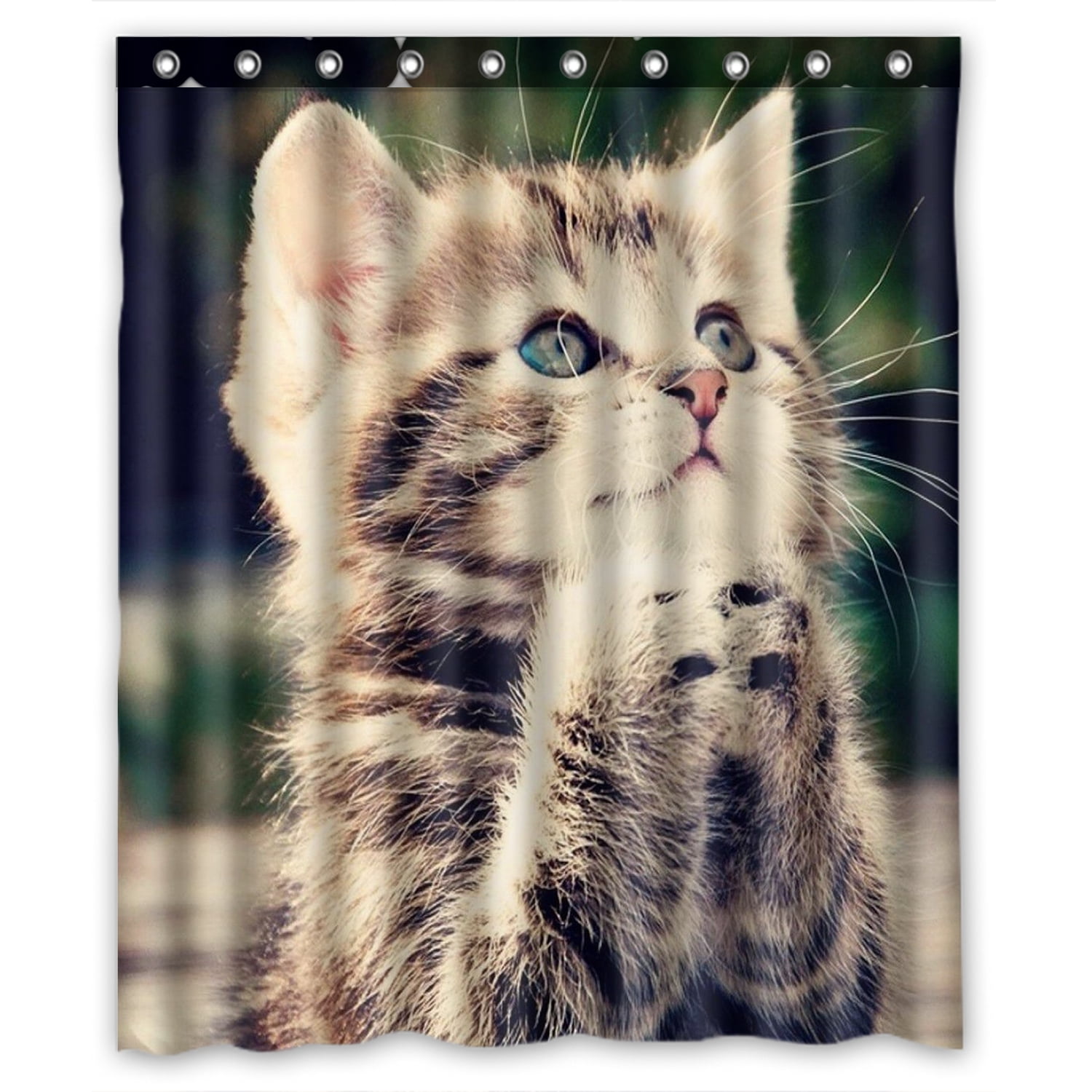 ZKGK Animals Kitten Cat Waterproof Shower Curtain Bathroom Decor Sets