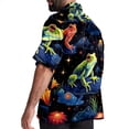 thumbnail image 3 of Starry Sky Frog Men's Casual Button Down Short Sleeve Hawaiian Printed Summer Beach Shirts, 3 of 6