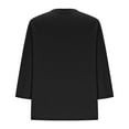 thumbnail image 6 of Fanxing 3/4 Length Sleeve Womens Tops with Hood Summer Breathable Button Down Shirts Loose Fit V Neck Pocket Hooded Blouses Black,L, 6 of 7