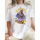 thumbnail image 1 of Camiseta de Verano para Mujer Suave Cuello RedondoWomen's Fun Skull Graphic Tee - Casual Crew Neck Short Sleeve T-Shirt, Stretchy & Breathable Polyester Blend, Perfect for SummerFather's Day, Mother, 1 of 6