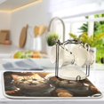 thumbnail image 5 of Cats Astronauts Orange Dish Drying Mat Dish Drainer Rack Mats Water Absorbent Non-Slip Easy Clean Heat Resistant for Kitchen Counter, 5 of 8