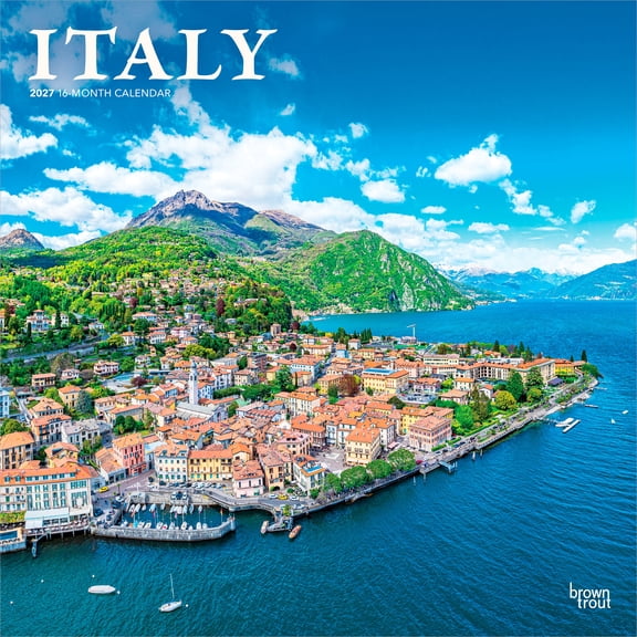 Italy | 2027 12x24" (Hanging) Wall Calendar | Plastic-Free | BrownTrout