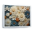 thumbnail image 2 of Designart "Blue Blooms Of Zinnias IV" Zinnias Floater Framed Canvas Wall Art, 2 of 5