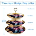 thumbnail image 3 of Jellyfish Plastic Discs and Iron Pillar Dessert Table Stand with Three Size Plates, 32cm Height, Ideal for Parties, 3 of 6
