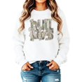 thumbnail image 4 of Bulldogs Camo Coquette Bow Sweatshirt for Women & Teens School Spirit Game Day Crewneck White Sweatshirt Medium, 4 of 7