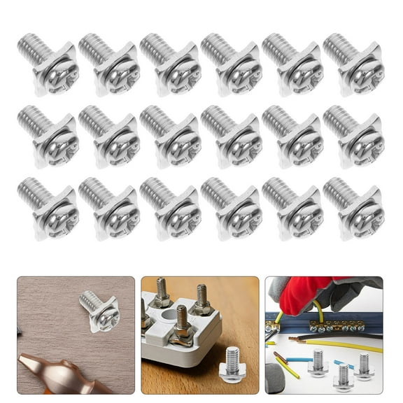 Amosfun Switch Plate Screws Screw Terminal Block Nickel Plating 40 Sets