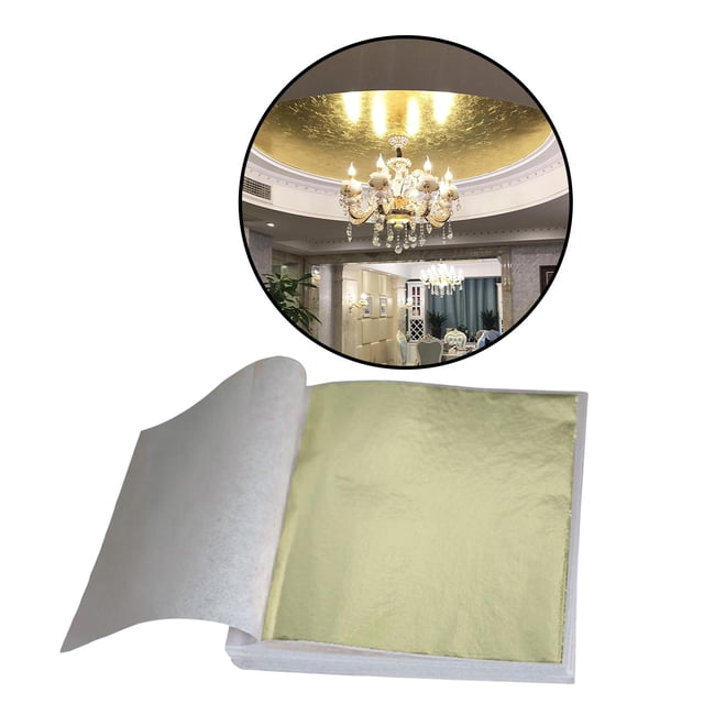 100 Hojas de Imitación Plateado Dorado, Papel de Aluminio para Artes, Artesanía Dorada, Decoración, Marcos, Muebles de 3,5 X 3,5 - Champaign de BLESIY hojas de papel de imitación