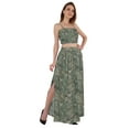 thumbnail image 2 of Bimba 2 Pcs Sexy Beach Party Wear Dress For Womens Printed Smocked Crop Top & Long Skirt CoordSet, 2 of 7