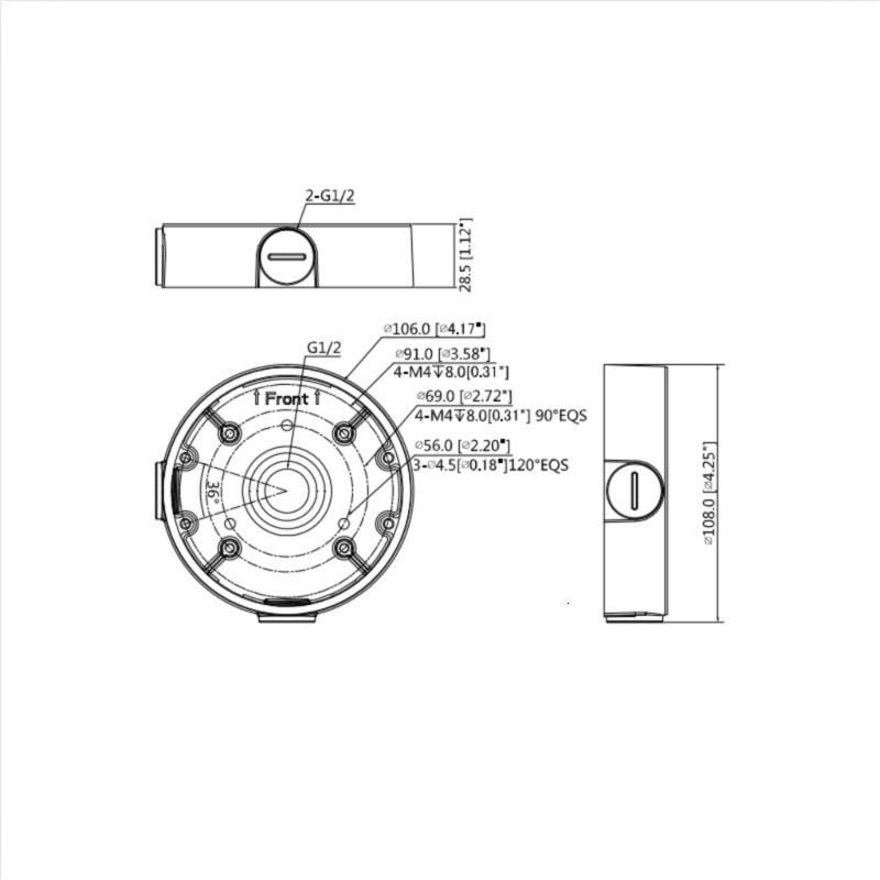lanema IP66 Rateds Weatherproof Aluminum Junction Box for Various Domes Camera Models for Secure Installation