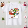 thumbnail image 1 of Camiseta con estampado de muñeco de nieve y Papá Noel para niños y niñas, ropa navideña, camiseta de manga corta para niños, 1 of 5
