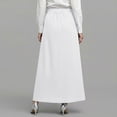 thumbnail image 3 of Bixock Maxi Skirt for Women Formal Dresses Linen Elastic Waist Loose Cut Breathable Light Office Work Casual Matching Summer Women Clothings, 3 of 6
