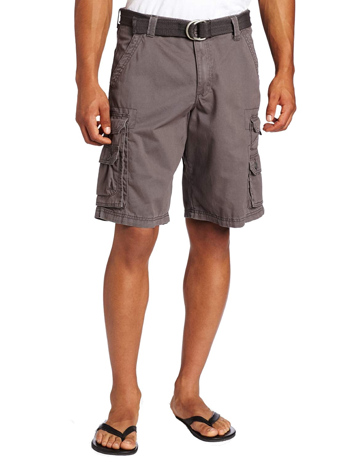 Mens Solid Vapor Belted Straight Fit 