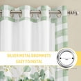 thumbnail image 6 of Eucalyptus Leaves Kitchen Curtains Window Panels, Sage Green Plaid Watercolor Insulated Window Treatment Curtain, Grommet Curtains for Bedroom/Living Room/Bathroom, 2 Piece 27.5"Wx39"L, 6 of 8