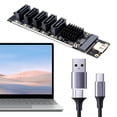 thumbnail image 3 of Type C to 5-Port 3.0 Adapter Card 6Gbps JM575&JMS580 Chip USB C to 3.0 Expansion Card Plug & Play Riser Card,1x Type C To 5-Port 3.0 6Gbps Adapter Card 1x Data cable,Black, 3 of 8
