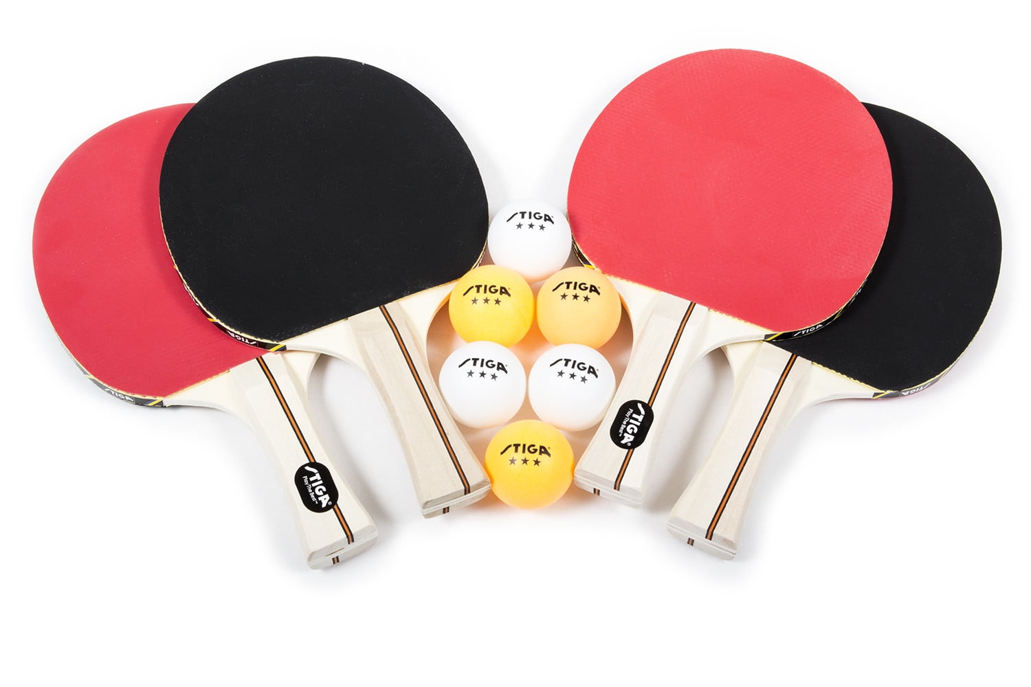 Killerspin Table Tennis Racket Jet 5 Ply Wood 4" Handle W/ Ping Pong Balls Set 