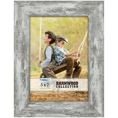 Icona Bay 11x17 Pony Gray Picture Frame for 11x15 Photo  Barnwood Wall Mount Only Gallery Frame