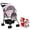 Pink, variant on Foldable Pet Stroller, 4 Wheel Dog and Cat Stroller with Removable Carrier, Breathable Mesh Canopy, Storage Basket and Cup Holder, Pet Carrying Cart Holds Up to 17.6lbs for Walks Outings Shopping