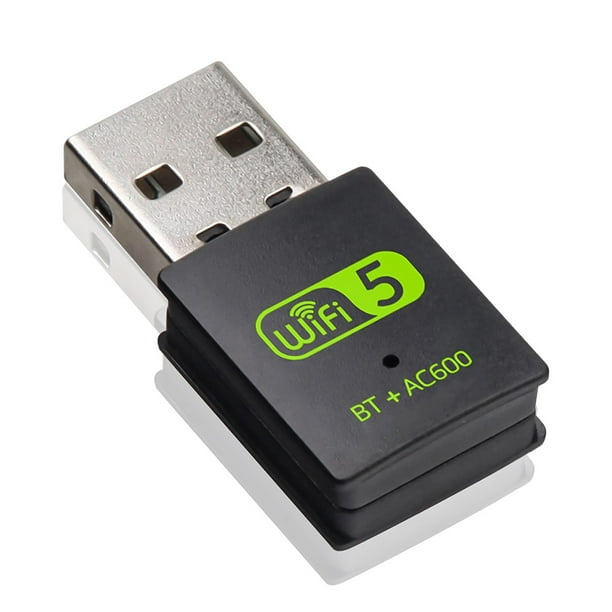 Dongle Bluetooth, Memoria USB WLAN AC600Mbit/s Adaptador USB WLAN PC Banda Dual 2.4G/5GHz, Tarjeta de Internet Stick WLAN Antena PC/Laptop Compatible con Windows 11/10/8.1/8/7/XP, Mac 10.9-1015