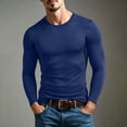 thumbnail image 2 of Annhoo Men's Athletic Long Sleeve Shirts Crew Neck Seam Slim Stretchy Tops Breathable Basic Layer Tees, 2 of 7