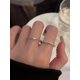 thumbnail image 2 of 1pc Fashionable Simple S925 Silver Heart Shape & Multiple Gemstones Combination Open Ring, Light Luxe Exquisite Women's Daily Wear And Date Wear, Perfect Gift For Girlfriend, 2 of 5