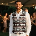 thumbnail image 4 of Yuyamidu Aztec Tribal Men's Casual Business Vests Lightweight Waistcoat with Adjustable Back Strap Slim Fit Suit Vest for Men Size 2XL, 4 of 7