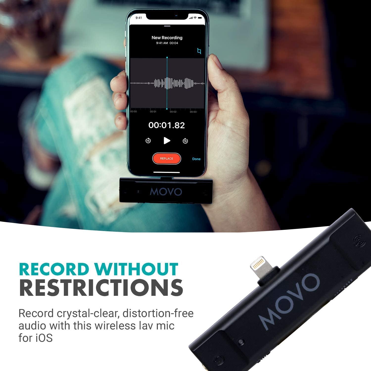  Movo LV1 Lavalier Lapel Clip on Microphone for Cameras,  Camcorders and Smartphones Compatible with iPhone and Android Perfect Lav  Mic for Filming Podcast, Vlogging and  Videos : Musical Instruments