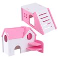 thumbnail image 6 of Gymnture 2Pc PVC Bed House Cage Dual Layer Villa Toy for Pet Rat Mouse Dwarf Hamster (Pink), 6 of 11
