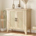 thumbnail image 1 of Sideboard Buffet Cabinet, Rattan Storage Cabinet, Wood Accent Cabinet with Door and Shelf, Console Cabinet with Storage, Sideboard Cabinet for Hallway, Entryway, Living Room (Natural), 1 of 6