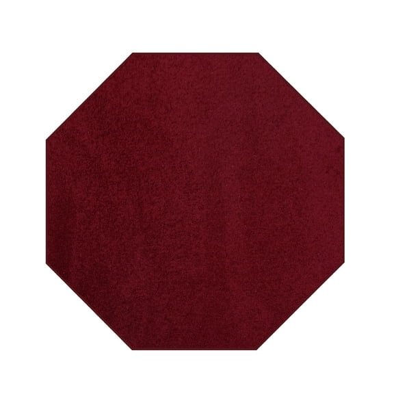 Furnish my Place Modern Plush Solid Color Rug - Burgundy, 2' Octagon, Pet and Kids Friendly Rug. Made in USA, Octagon, Area Rugs Great for Kids, Pets, Event, Wedding