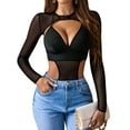 thumbnail image 4 of Avidlove Women Sexy Lingerie Bodysuite with Buckle Shrug Crop Top Set Black Rave Festival Outfits, 4 of 5