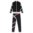 thumbnail image 5 of Haitryli Kids Ice Skating Jacket and Yoga Leggings Girls Zipper Sweatshirt and Dance Pants Set Pink 8, 5 of 7