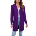 thumbnail image 3 of Uvplove Womens Classic Draped Long Sleeve Open Front Casual Knit Sweater Cardigan,Purple,M,S-2XL, 3 of 9