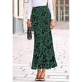 thumbnail image 6 of BTFBM Womens Floral Mesh Maxi Skirt Fall Elastic High Waisted Boho Elegant Mermaid Long Skirts for Women, 6 of 7