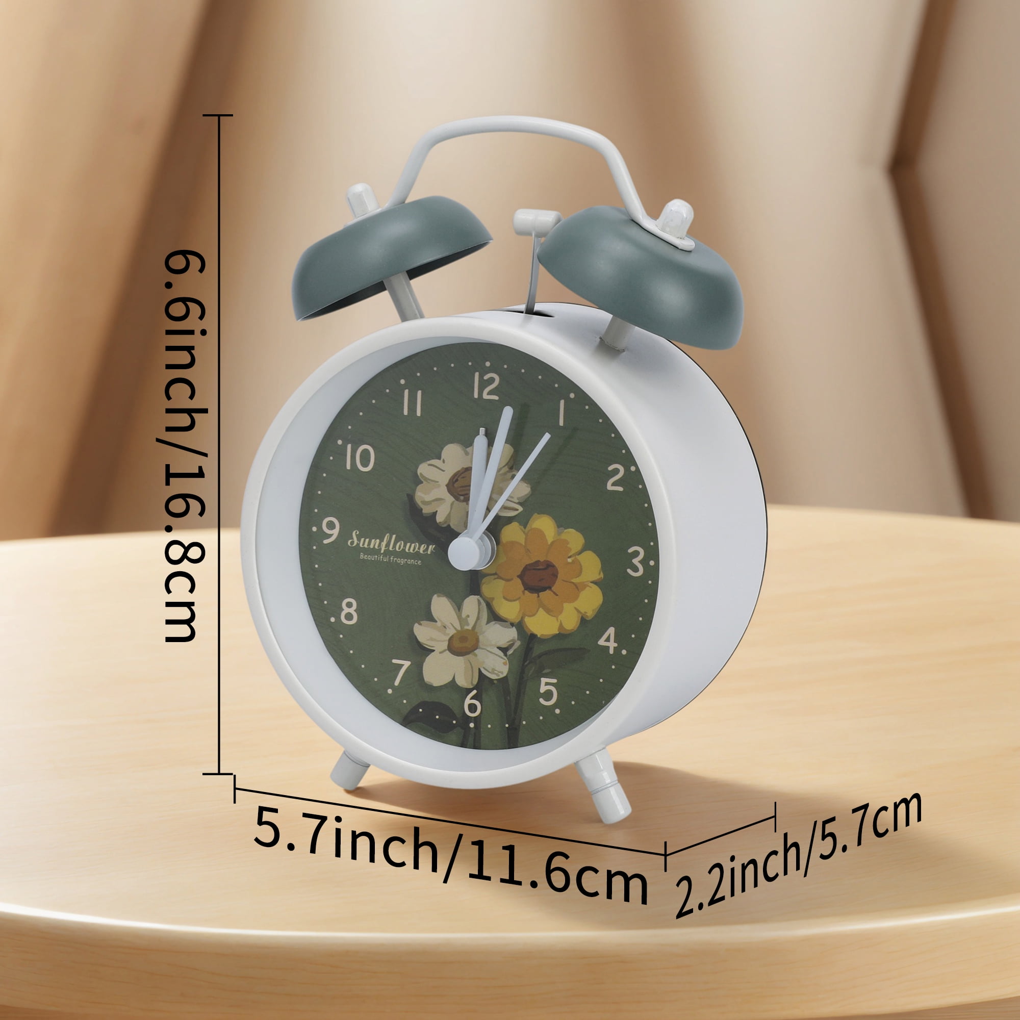 Unique Bargains Mechanical Alarm Clock with Loud Bell Ring Red 4.6"L x 2.2"W x 6.6"H