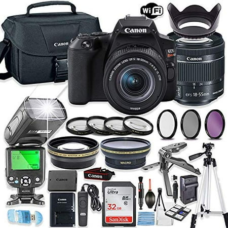 Canon EOS Rebel SL3 DSLR Camera Bundle with Canon EF-S 18-55mm STM Lens + 32GB Sandisk Memory + Canon Case + TTL Flash + Accessory Bundle