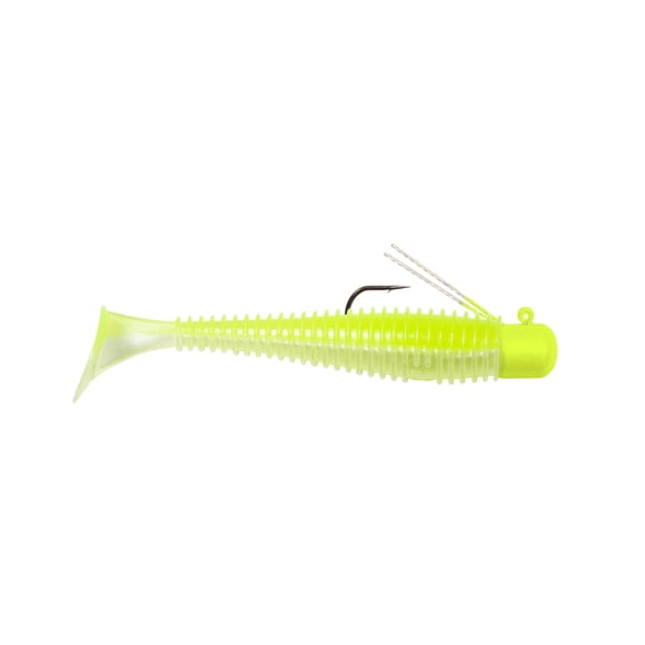 Lunkerhunt – Finesse Swimbait – Pré‑monté – Alevin chartreuse – Leurre de pêche - 3" & 1/4 oz