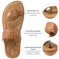thumbnail image 3 of Ecetana Sandals for Women Woven Flat Sandals with Elasticity Ankle Strap Comfortable Pinch Toe Casual Sandals, 3 of 8