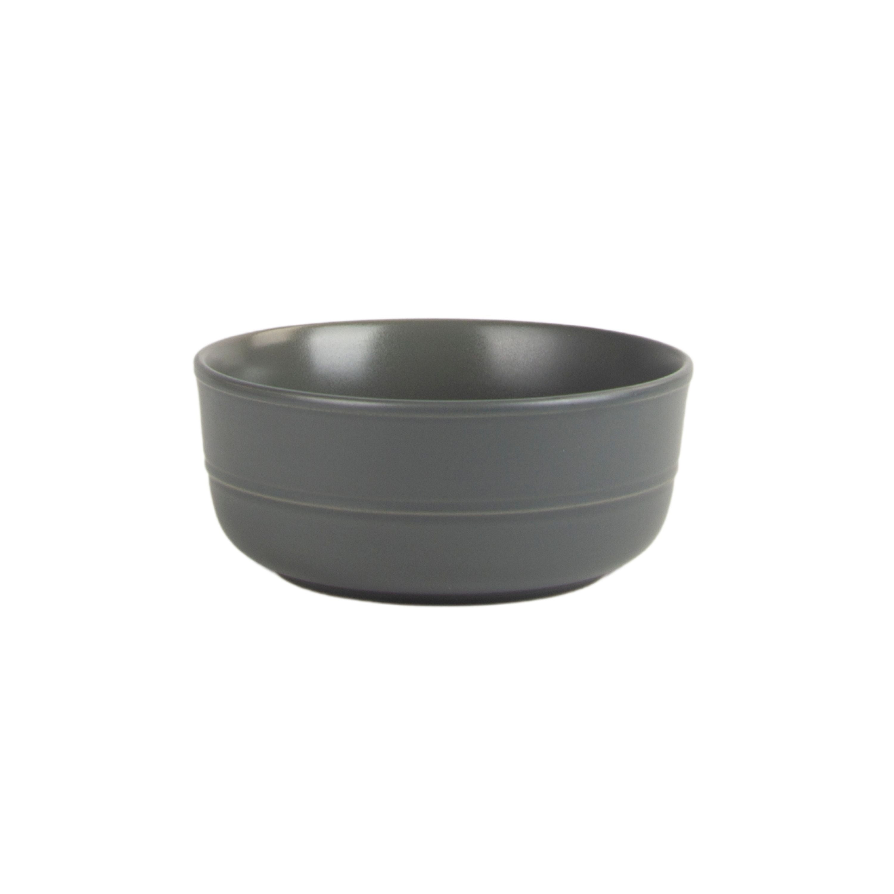 10 Strawberry Street Double Line 6.25"/24 oz Round Cereal Bowl, Set of 6, Matte Gray
