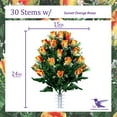 thumbnail image 2 of Sympathy Silks Artificial Cemetery Flowers - Sunset Orange Rose Buds - Bouquet for Vase, 2 of 10