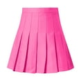 thumbnail image 5 of Ploknplq Knife Pleat Skirt for Women Solid Mini Length Pleated Skirts for Women Mini Skirt Hot Pink M, 5 of 5