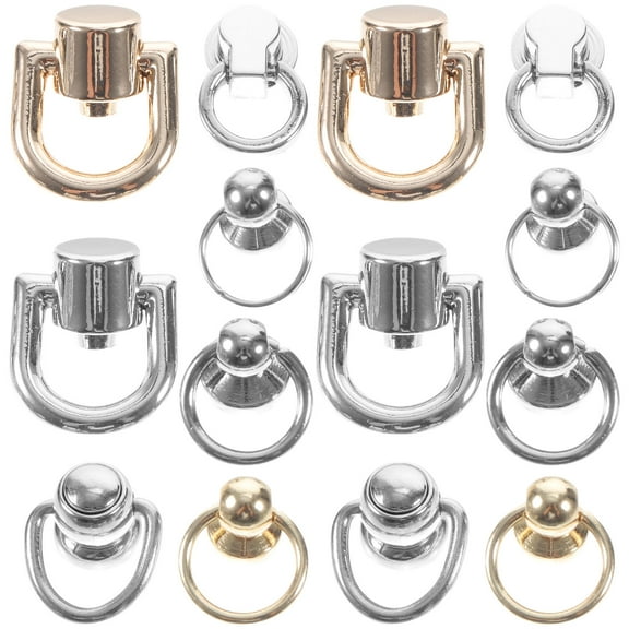 FRCOLOR  16 Pcs Bag Metal D Ring Nail Rivet Stud Set Rings for Purse Man