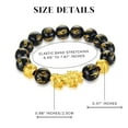thumbnail image 2 of Feng Shui Black Obsidian Bead Bracelet Attract Wealth & Good Luck Bangle Pi Xiu, 2 of 6