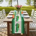 thumbnail image 4 of Table Runners 90 Inches Long Dress Scarves, Saint Patrick's Day Farmhouse Coffee/Dining/Kitchen Table Runner for Living Room, Luck Leaves Car Grey Wooden Plaid 13x90 Inch, 4 of 9