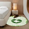 thumbnail image 2 of Round Rugs 3.3 Ft, St. Patrick's Day Non Slip Area Rugs for Kitchen Bedroom Entryway, Lucky Shamrock Leaves Lips Green Stripes Washable Carpet Runner Rug Floor Mats for Bedroom Home Decor, 2 of 8
