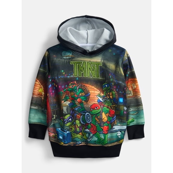 Nickelodeon Teenage Mutant Ninja Turtles Boys Sublimated Embroidered Logo Hoodie, Sizes XS 4/5-XL 14/16